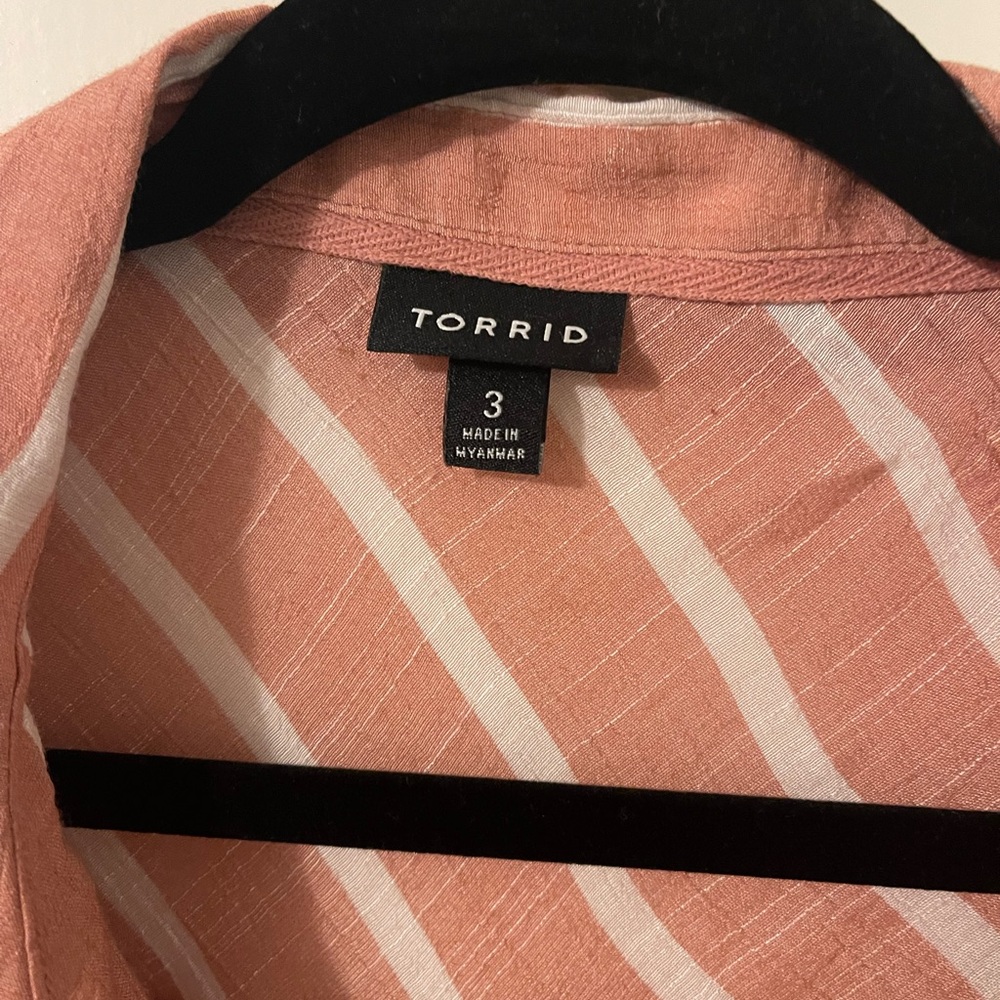 Torrid Striped Button Down - image 4